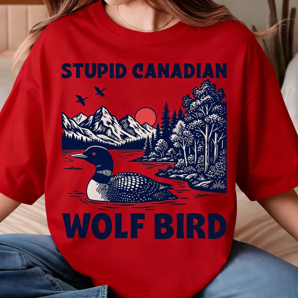 Stupid Canadian Wolf Bird Shirt LGBT Hockey Fan Gift Tshirt I’m Coming To The Cottage Hollanov Shirt Hockey Romance Fans Tee