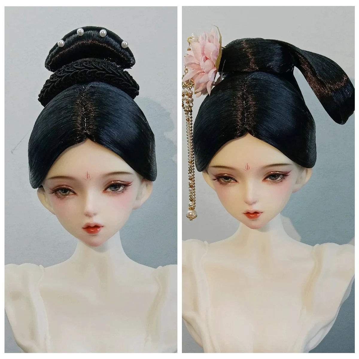 

1/4 1/3 Ancient Costume BJD Doll Wig 2PCS Magnetic Suction Hairstyle Retro Wigs For BJD/SD MSD SD13 Girl SSDF Accessories C2516