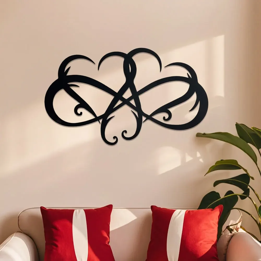 Metal Wall Decoration Heart Metal Sculpture Heart Metal Wall Art Cast Wall Decor Geometric Metal Wall Infinity Heart Wall Decor
