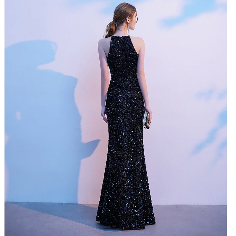 DEERVEADO 6 couleurs sirène fente paillettes robes De soirée femme élégante robes De fête De mariage Robe De soirée Robe d'occasion formelle