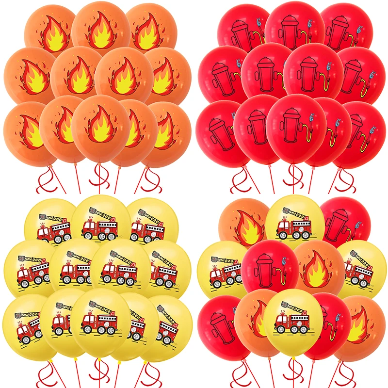 

Fire Truck Balloons Tower Kit Red Figure Balloon for Kids 12inch Firefighter Theme Birthday Party Decoration Boys Favorite Gift