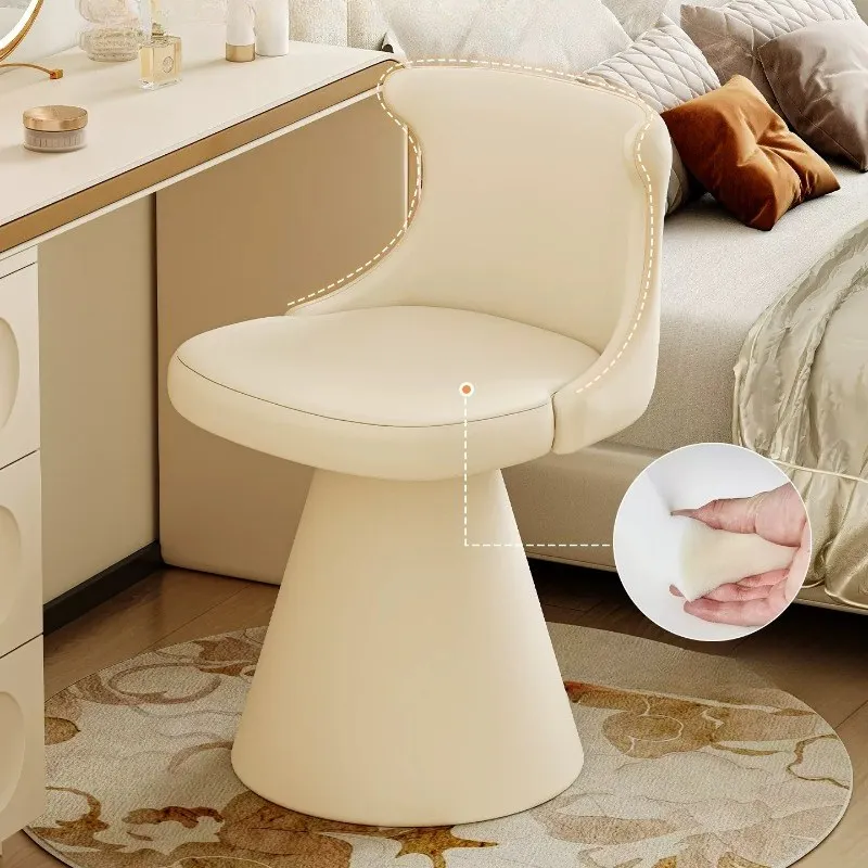 Adult Upgrade Makeup Vanity Chair Modern Nordic Narrow Round Makeup Vanity Chair White Comfy Silla Tocador Bedroom Furniture