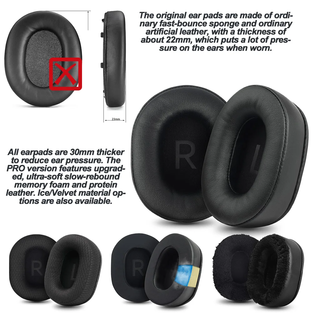 منصات سماعة لسوني INZONE H3 H5 H7 H9 WH-G900N استبدال وسادات الأذن سماعات غطاء للأذنين قماش شبكي أغطية الذاكرة الإسفنج #2