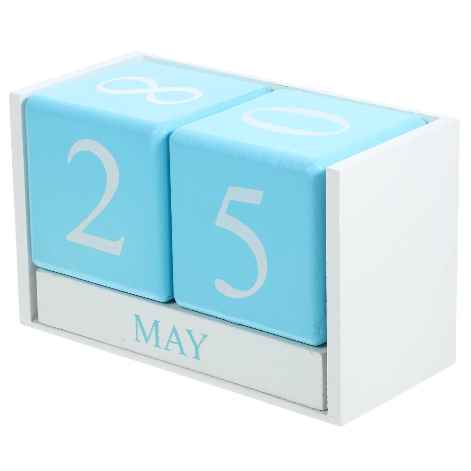 

Reusable Perpetual Desk Calendar Wooden Adjustable Date Month Display Decorative Table Calendar for Office Home