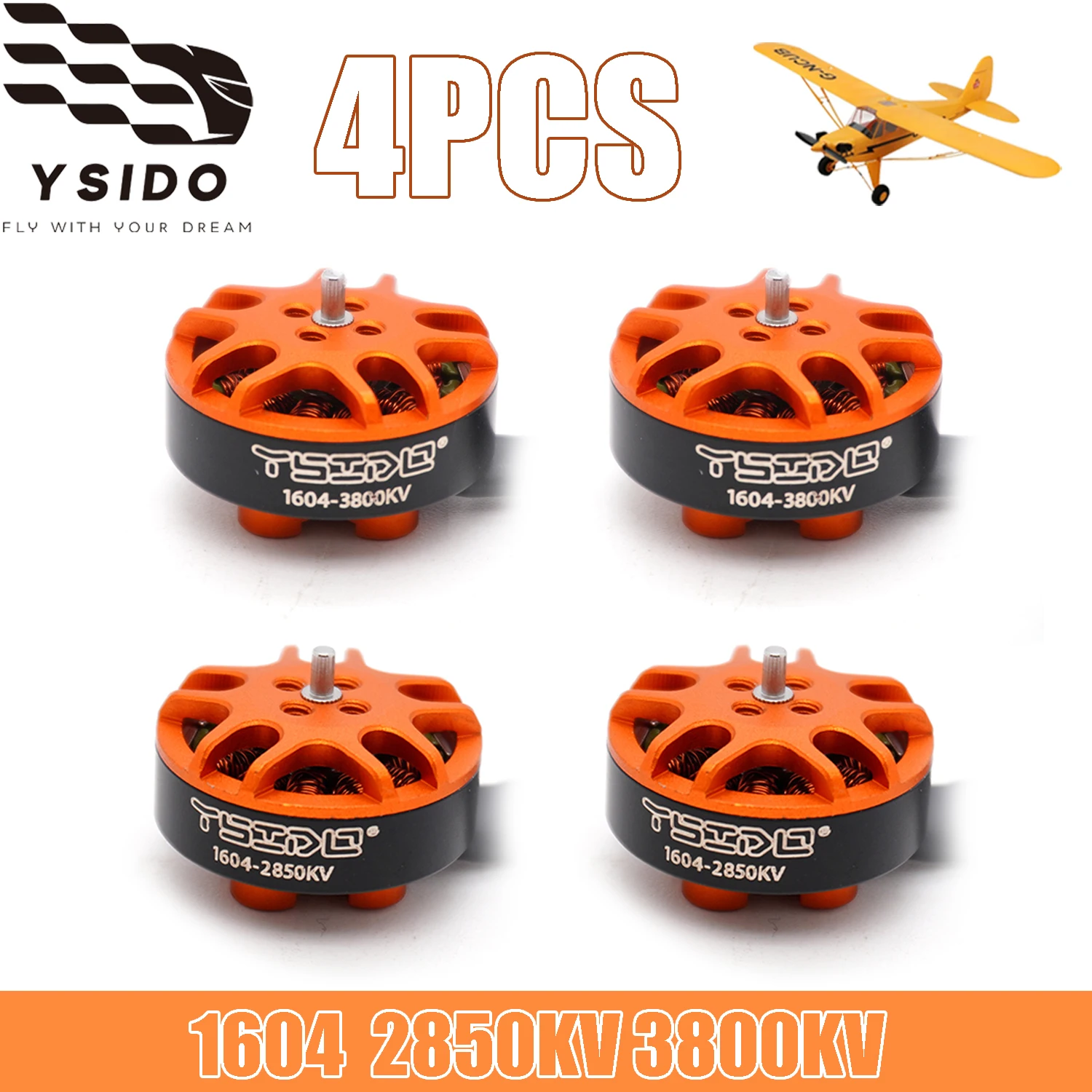 

4PCS YSIDO RC Micro FPV Motor 1604 2850KV/3800KV Brushless Motor 1.5mm Shaft For RC FPV Freestyle 3.5inch Sub 250g Drone Parts