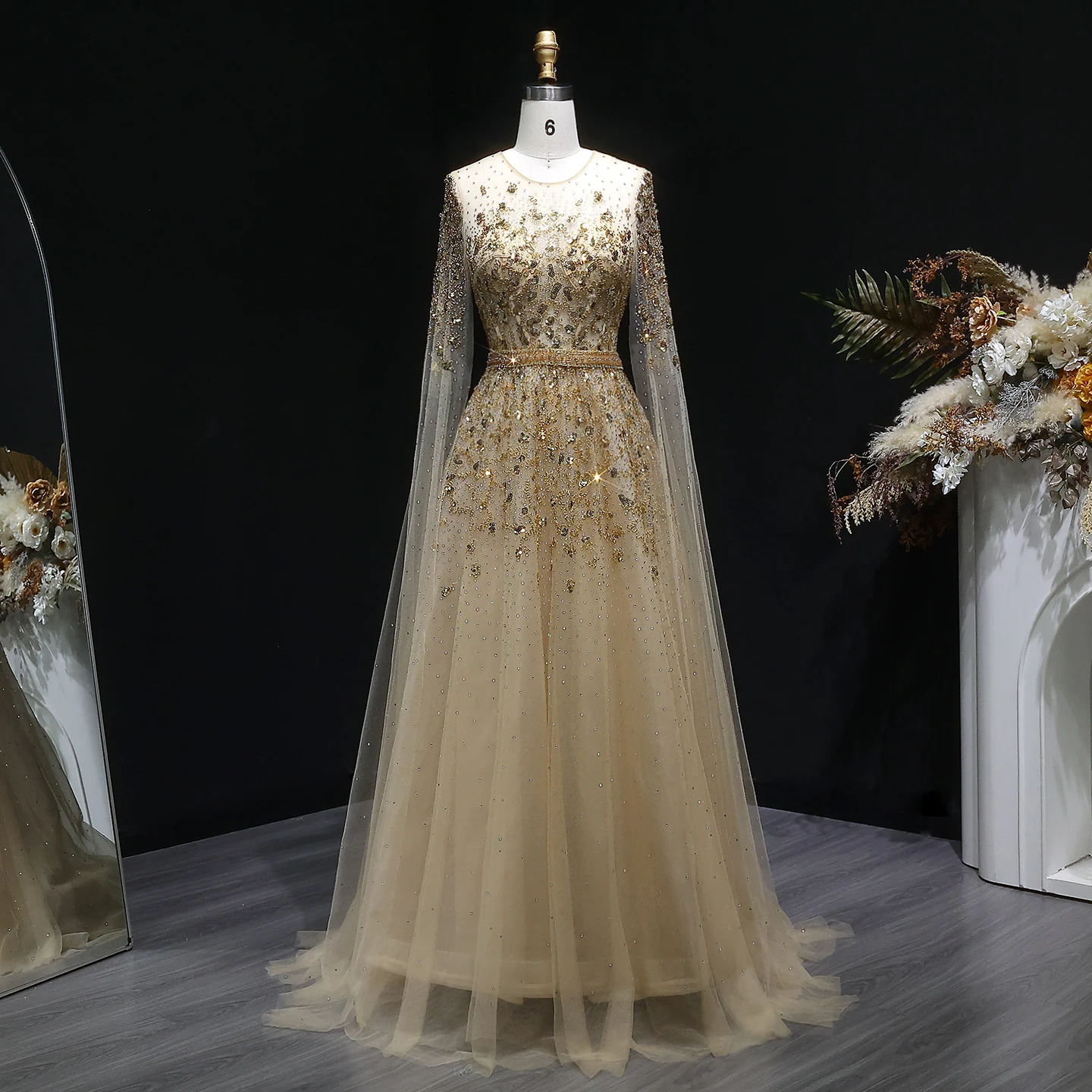 Sharon Said Luxury Gold Evening Dress with Cape Sleeve Dubai Crystal Silver Formal Dresses Women Wedding Party SS268 Customized - AliExpress 320 Sharon Said Luxury Gold Evening Dress with Cape Sleeve Dubai Crystal Silver Formal Dresses Women Wedding Party SS268 Customized - AliExpress 320