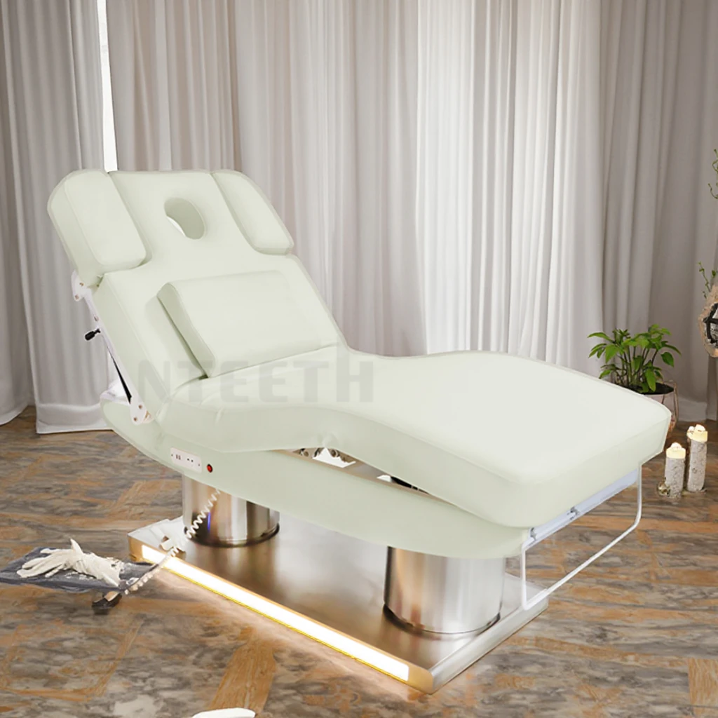 

Luxury Double Column Massage Tables Beds Aesthetic Tattoo Chair Salon Massage Therapy Bed Heat Spa Beauty Electric Massage Bed
