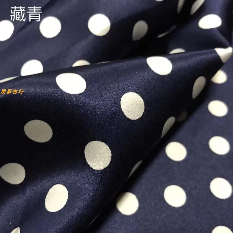 19 momme fabric silk elastic satin soft polka dot dress blouse cheongsam fabric