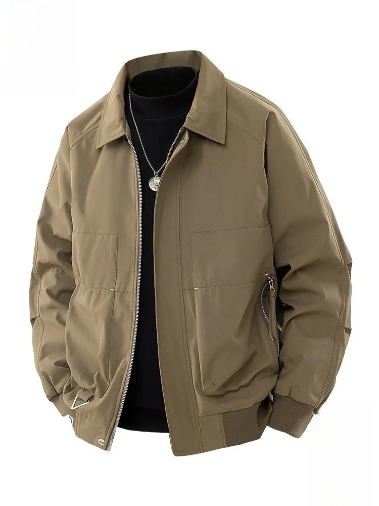 

PaulFrank Loose Fit Casual Collar Monkey Jaet Men's Spring Autumn Trendy American Workwear Outerwear Top Zipper Decoration