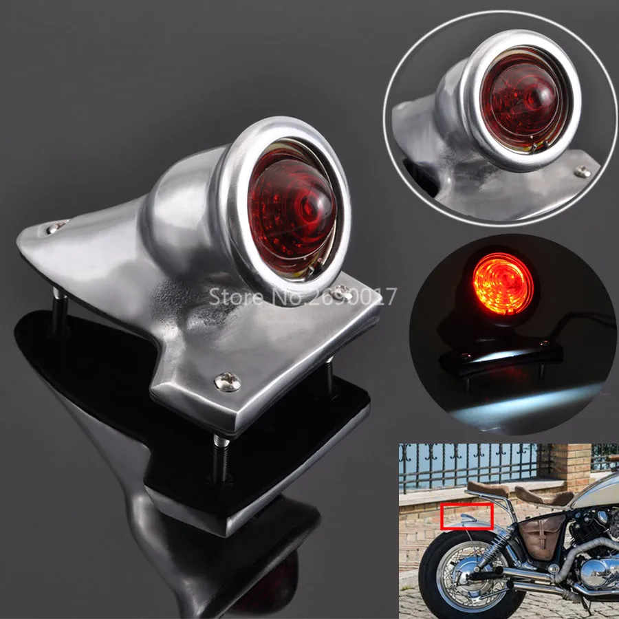 

12V Taillight Motorcycle Brake Light LED Cafe Racer Moto Stop Rear Tail Lamp Red For Harley Scooter Chopper Bobber Streetbike