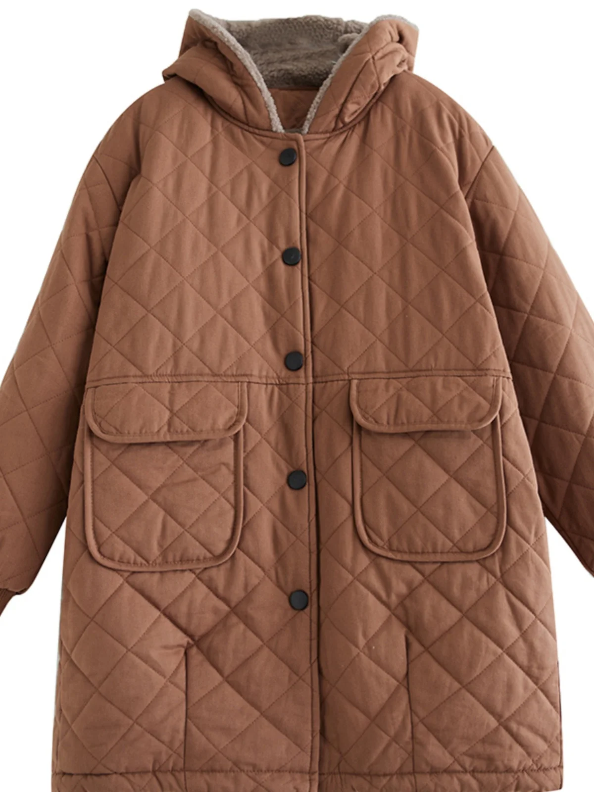 Retro Japanse Sle Lam Fluwelen Capuchon Katoen Jaet Dames Herfst Winter Losse Thi Warme Katoenen Kleding Halflange Bovenkleding