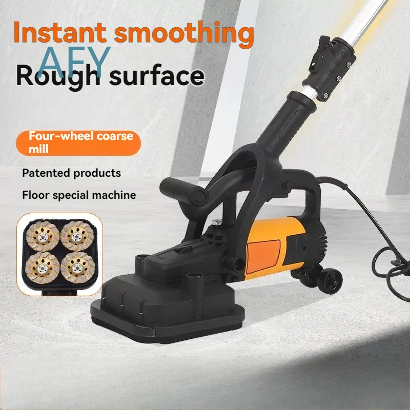 Four Head Polishing Machine for Cement Coarse Grinder Dust-Free Plastering Machine with Extension Rod Wall Polishing Tool for