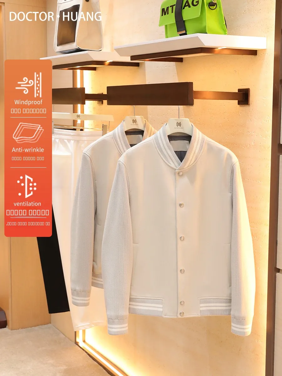 

Вязаная замшевая куртка с бейсбольным воротником для мужчин, повседневная, удобная, свободного кроя, осенне-зимняя, новинка Sle Doctor.Huang's 427