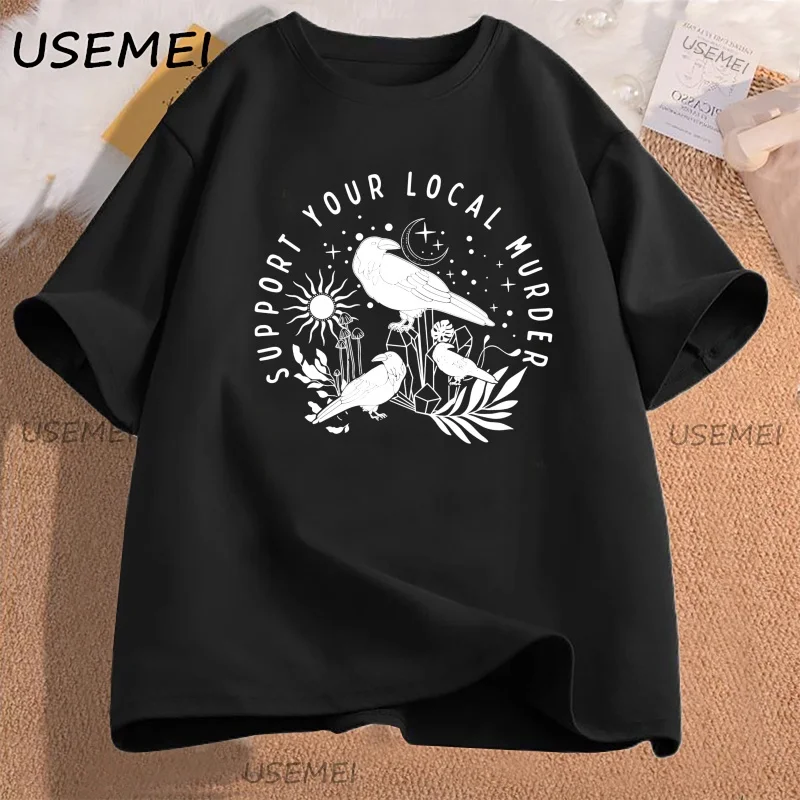 

Crow Before Bros Nature T-shirt for Men Women Funny Crow T Shirt Cotton Trendy Loose Short Sleeved T-shirts Streetwear Tees
