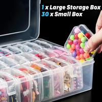 Bead Organizer Box 30Pcs Small Clear Plastic Bead Nail Art Accessories Containers Art Craft Bead Seed Jewelry Tabletop Storage