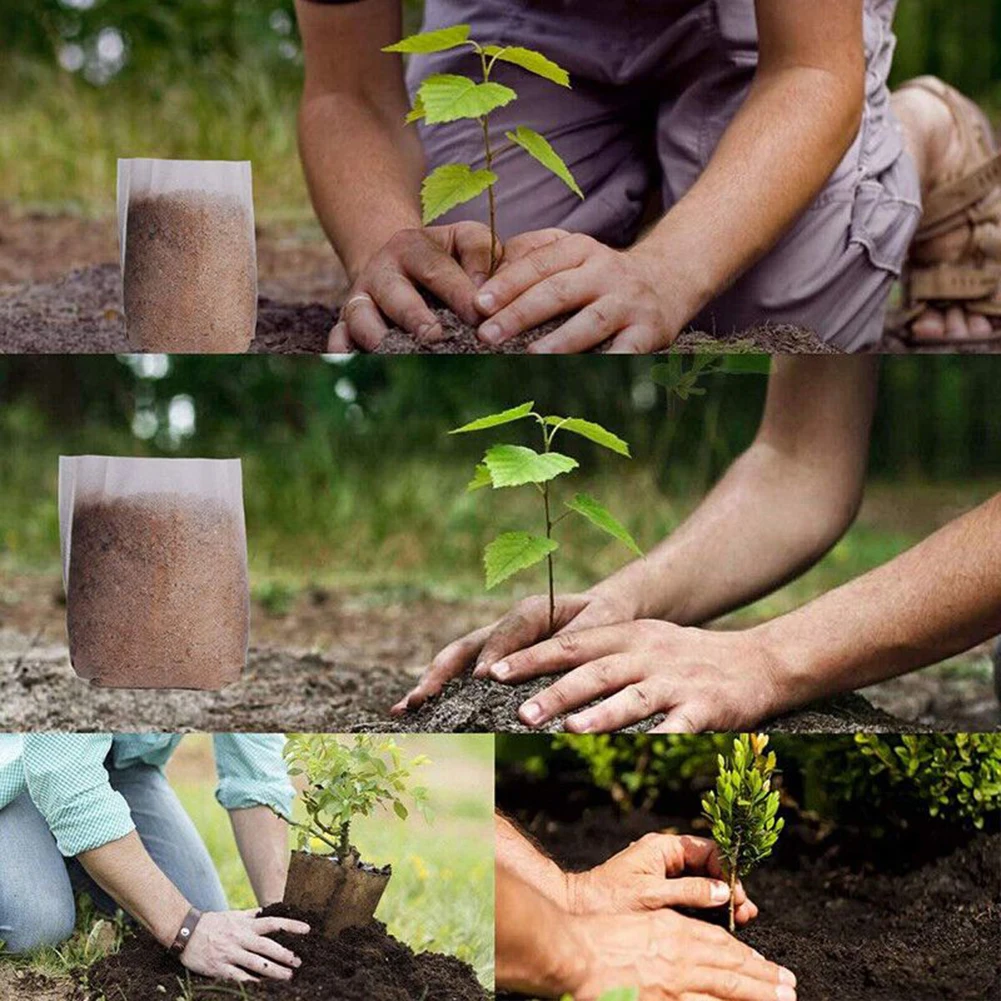 High Quality Plant Bag Nursery Pots White 100PCS Biodegradable Breathable Kit Multipurpose Non-woven Nutrition