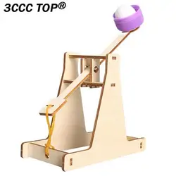 Kits de modelo de vehículo de Catapulta de trebuquete de madera para niños, experimento científico, pequeño juguete de imaginación física, regalo, montaje de bricolaje, 1 Juego