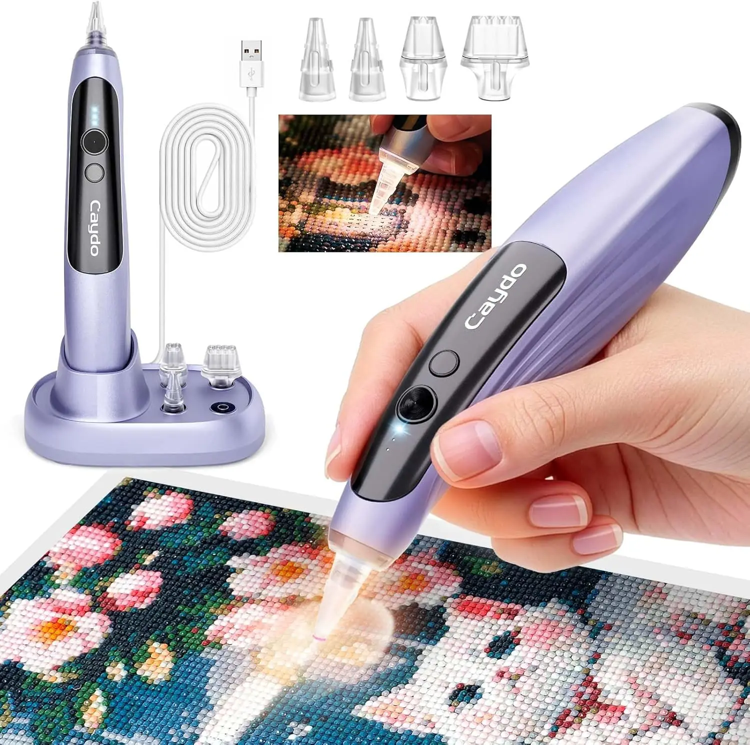 

Электрическая ручка для алмазной мозаики с подсветкой, беспроводная, с регулируемой силой присасывания, перезаряжаемый набор для взрослых