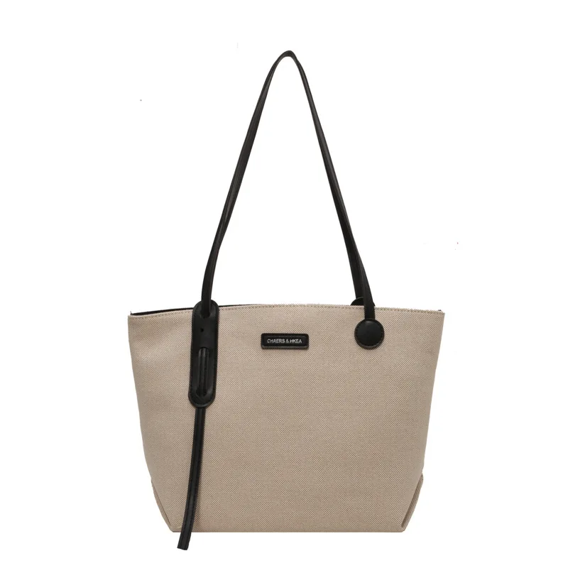 Large Capacity Canvas Handbag for Women 2023 New Simple Casual Tote Bag Fashion Versatile Commuter Shoulder Bag Ladies Hand Bags