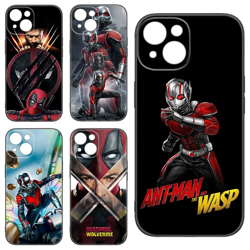 Marvel Wolverine Ant-Man Black Silicone Phone Case For Apple iPhone 12 13 Mini 11 14 15 Pro Max 7 8 Plus X XR XS SE 2020 2022