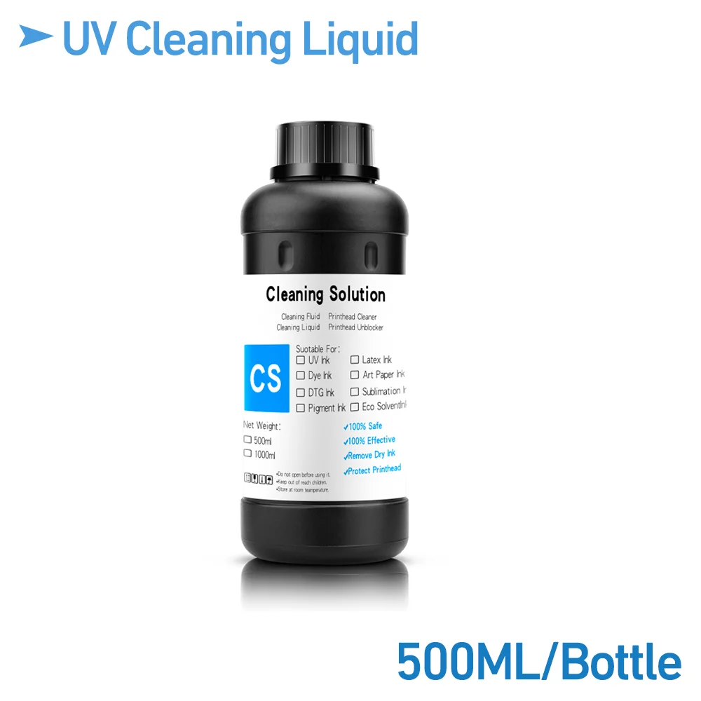 500ML/Bottle UV Cleaning Liquid Precoating Additive Viscosity For Epson R290 R330 L800 1390 1400 For All UV Inkjet Printhead