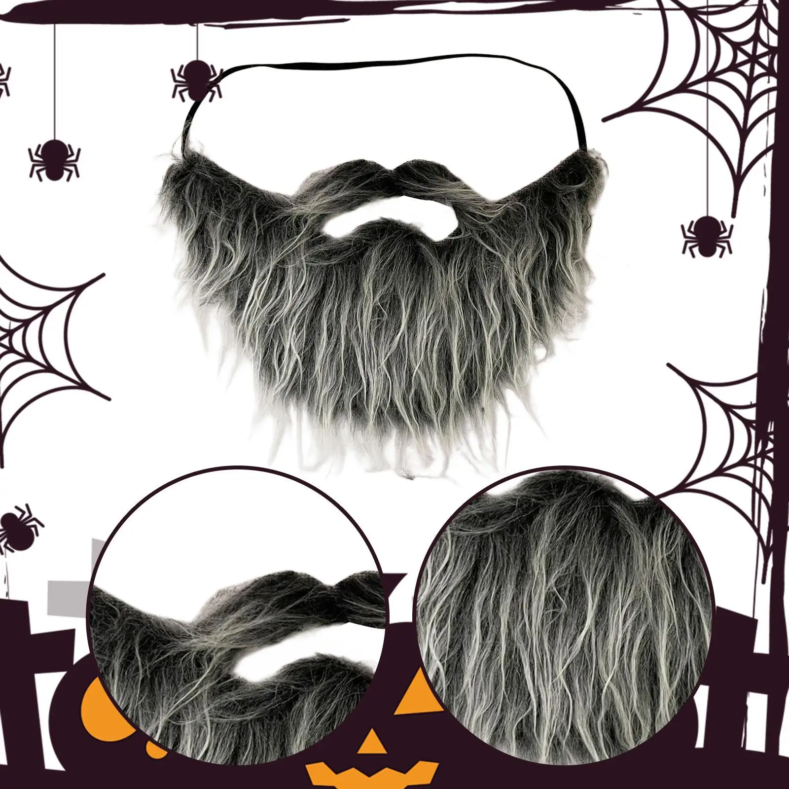Immagine 6: Accessorio per costume di Halloween con barba finta per forniture per feste in maschera festive