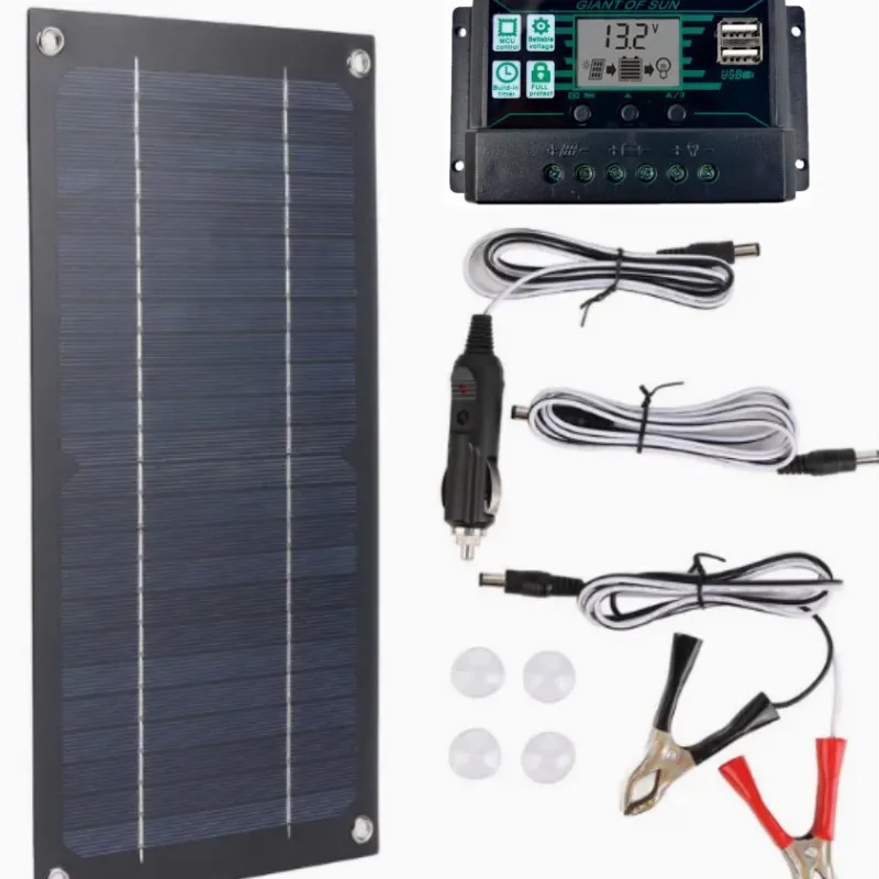 12W Monocrystalline Solar Panel Kit 600W Charger Controller 100A for RV Caravan