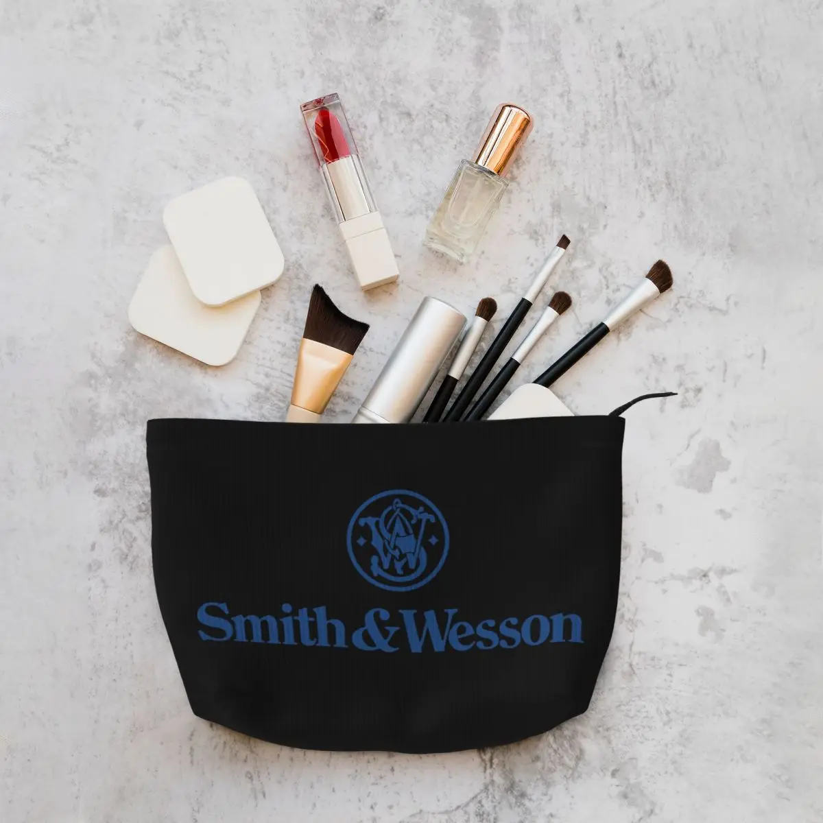 Smith Wesson Corduroy Travel Cosmetic Bag Makeup Storage Bag Women Make Up Organizer Storage Clutch