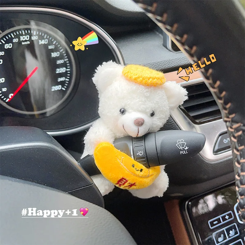 

Creative Cartoon Plush Bear Car Gear Shift Pendant Seat Belt Shoulder Protection Bear Car Decoration
