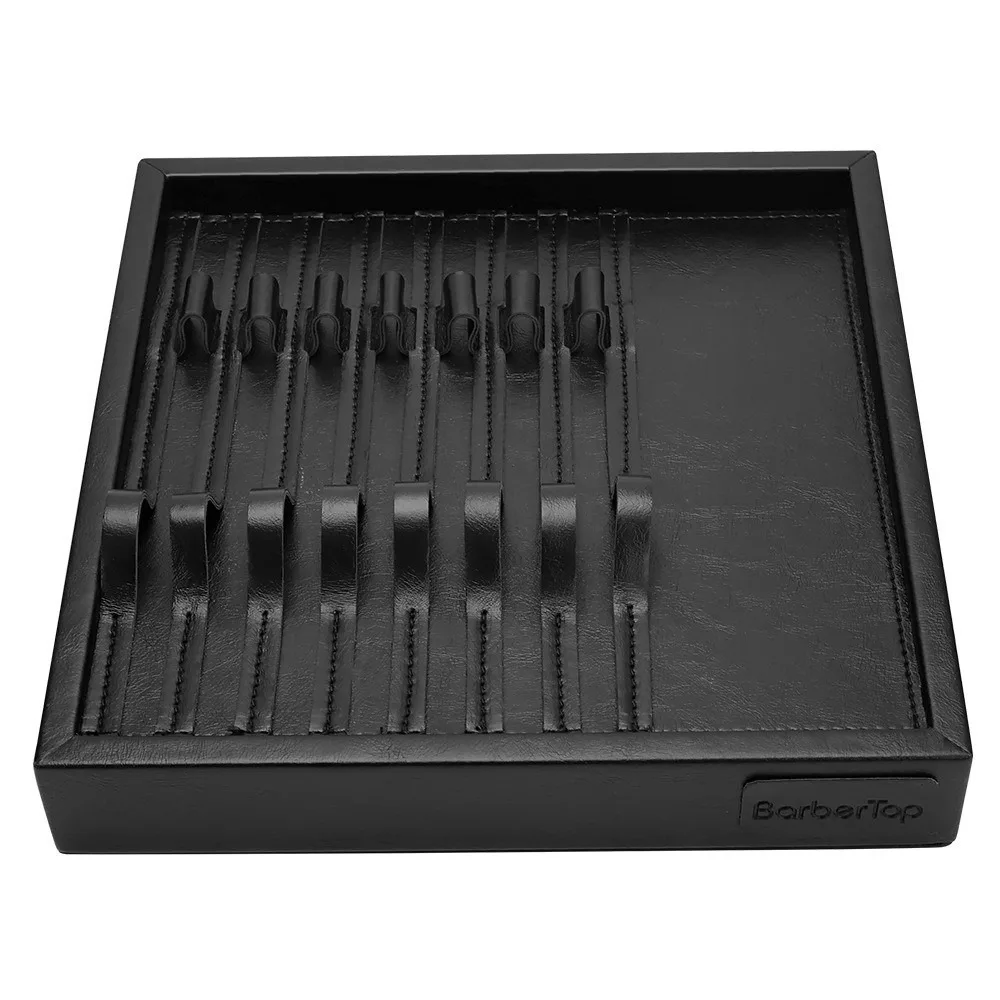 

Professional Barber Hair Clipper Tray Display Tray Holder Beauty Stylist Tool Box Organizer Black Barber Storage Rack Barbershop