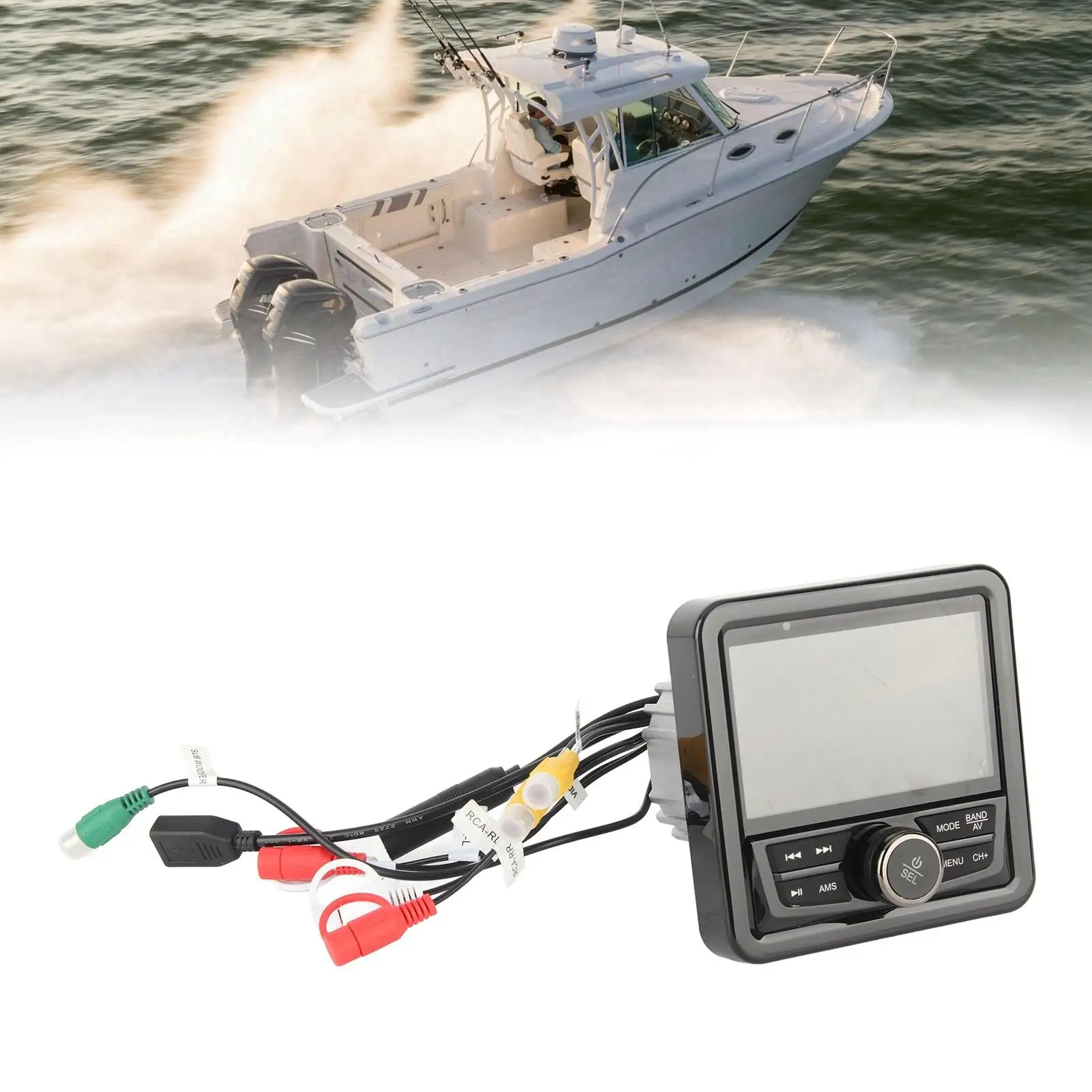 voor marine Boot Radio Autoradio Ontvanger MP3 MP5 Mediaspeler Waterdicht Lossless Muziek voor jachten Voertuigen Aluminium