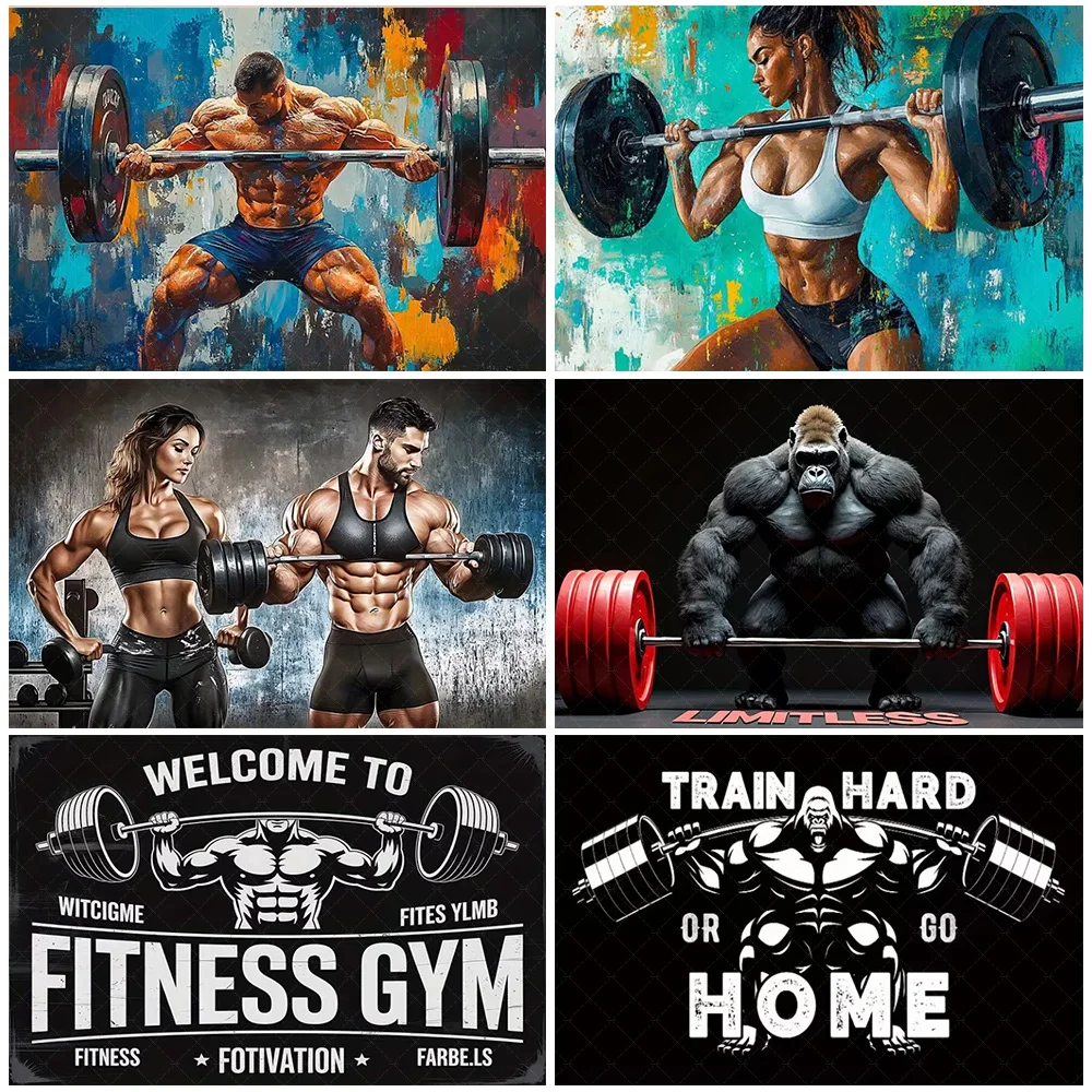 Fondo Decorativo con Temática de Gimnasio y Levantamiento de Pesas, Pancarta Colgante con Gorila Levantando Pesas, Accesorios Motivacionales para Fitness, Decoración para el Hogar o Exteriores