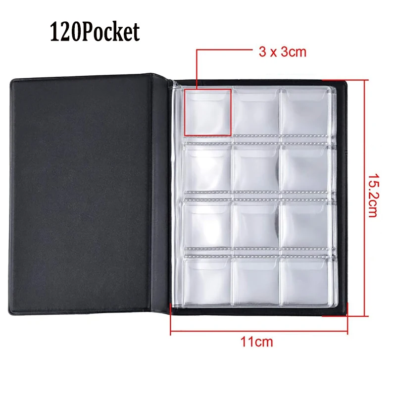 120/60 Pockets Money Book Coinning Storage Album PVC Coinning Album Holders Coinning Display Book Home Decoration