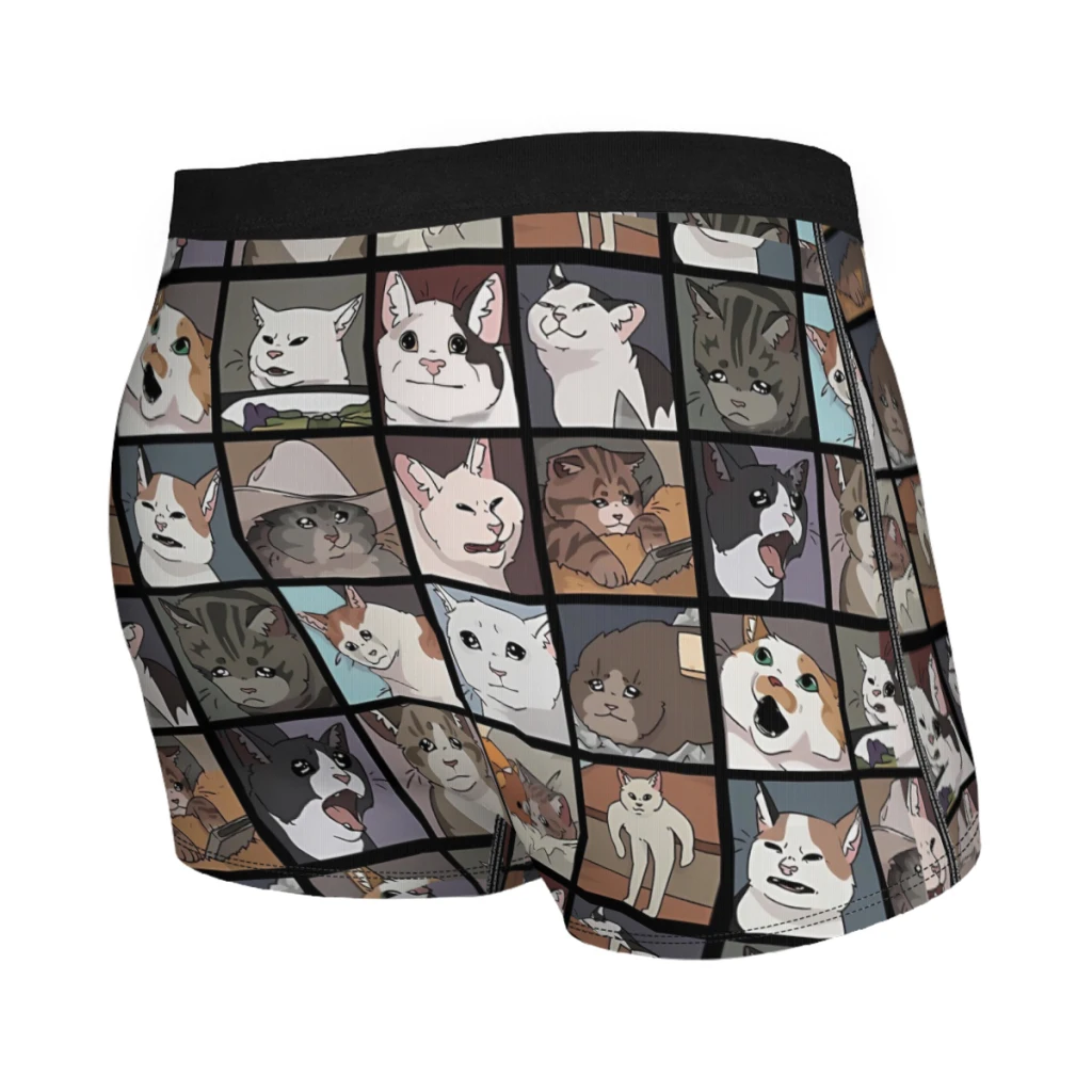 Cat Meme Funny Meme Cats Underpants Cotton Panties Men's Underwear PrintShorts Boxer Briefs