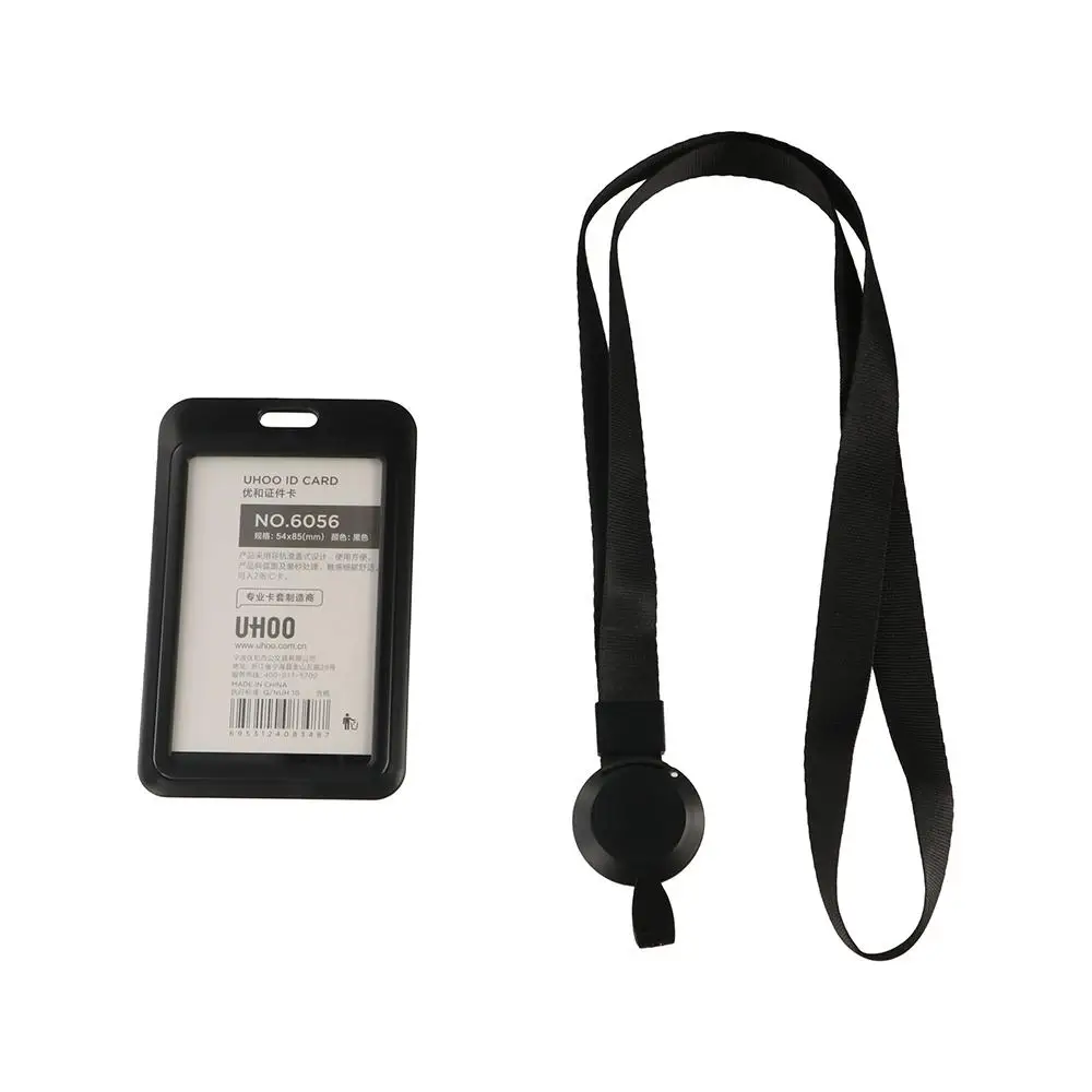 Black Retractable Badge Reel Business Card Name Card ID Card Holder Reel Clip Card Sleeve Working Card Cover Hospital