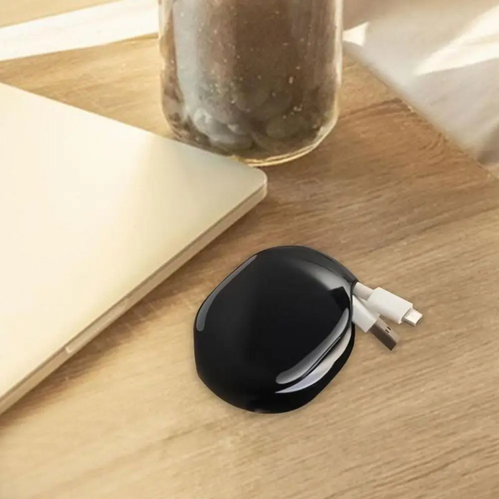 Desktop Organiser Earphone Automatic Retractable Cable Earphone Wrap Retractable Cord Organizer Cord Winder Clip Earphone