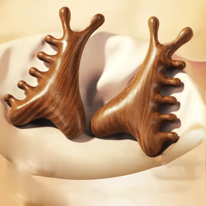 متعددة الوظائف ميريديان خشبية تدليك رئيس الصحة مشط خشب الصندل كبير واسعة الأسنان جواشا نقطة مشط