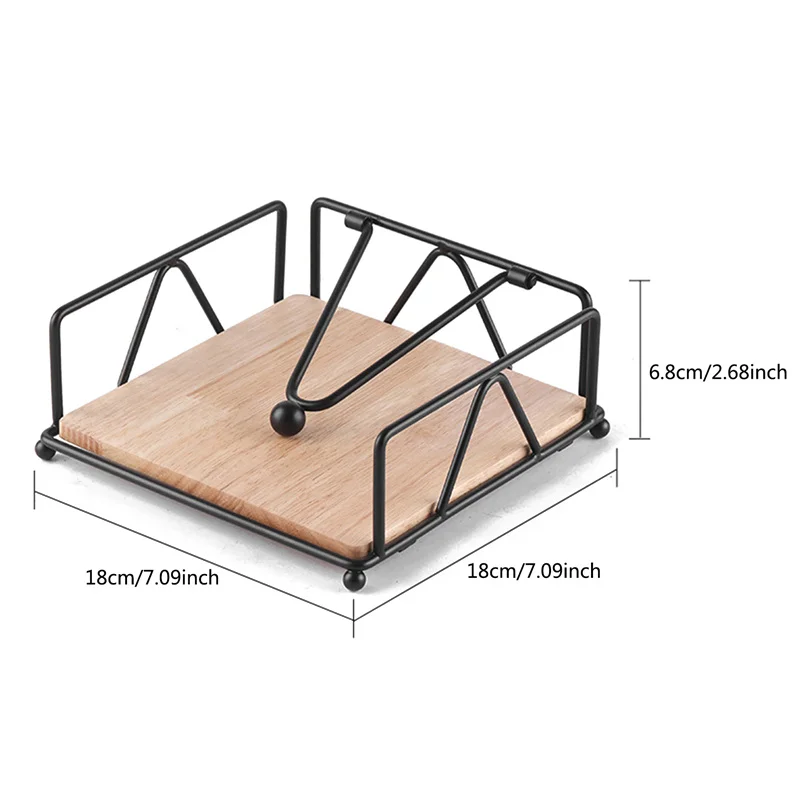 Flat Napkin Holder Metal Kitchen Napkin Holder With Weighted Tension Arm Rustic Tissue Paper Dispenser For Countertop Table