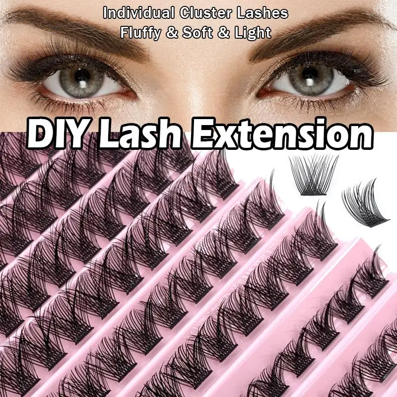 10-reihige segmentierte falsche Wimpern DIY natürliche Wimperncluster-Wimpernverlängerung Leichtes Make-up mit großem Fassungsvermögen
