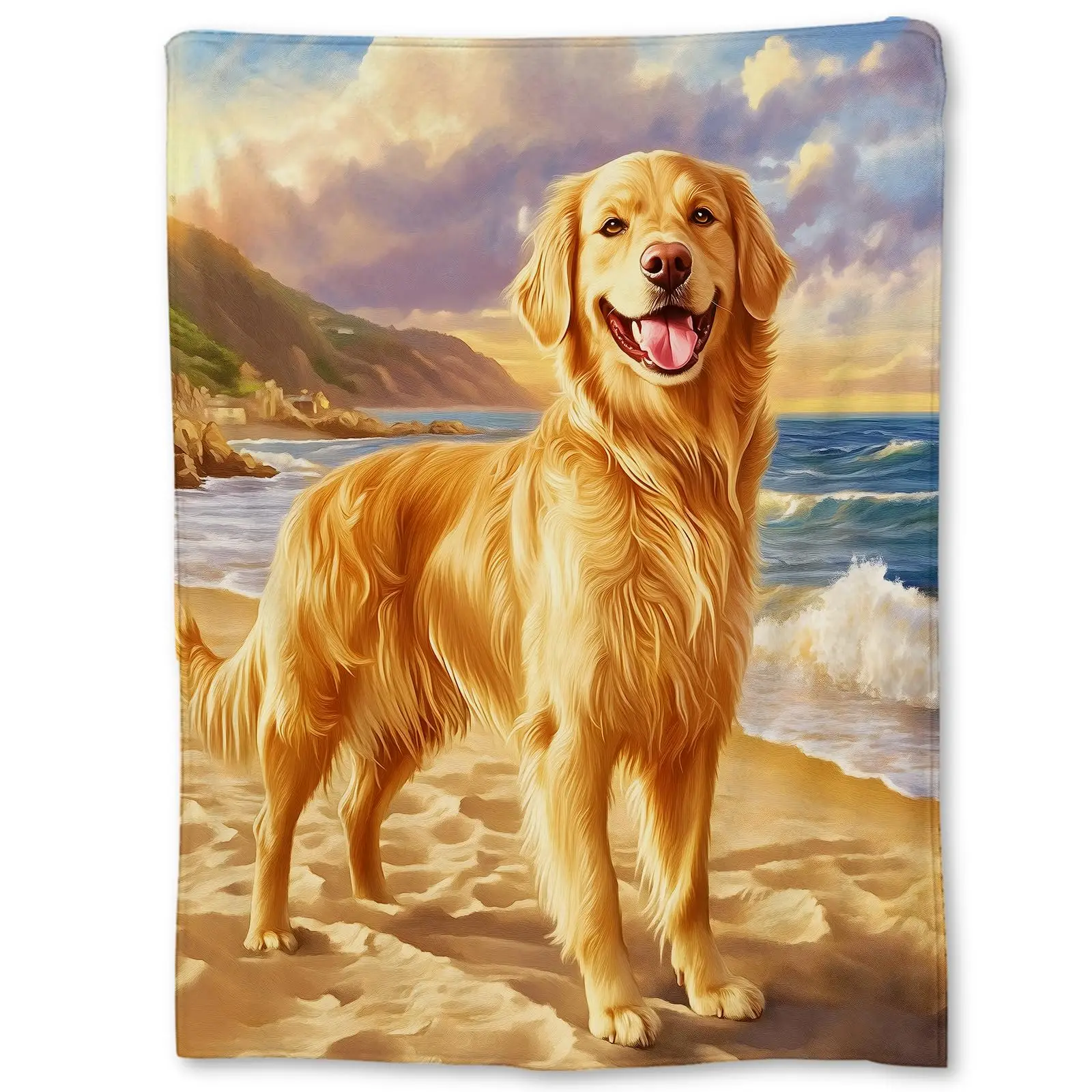 Golden Retriever Blanket Soft Lightweight Flannel Fleece Throw Blanket for Couch Bed Sofa Travel Gift for Women Girls Pet Lovers