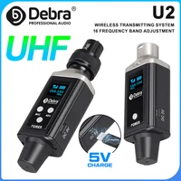 Sistema de transmisión de micrófono inalámbrico Debra U2, adaptador de emparejamiento de identificación de Audio de Metal 560-590MHz para guitarra, mezclador, micrófono