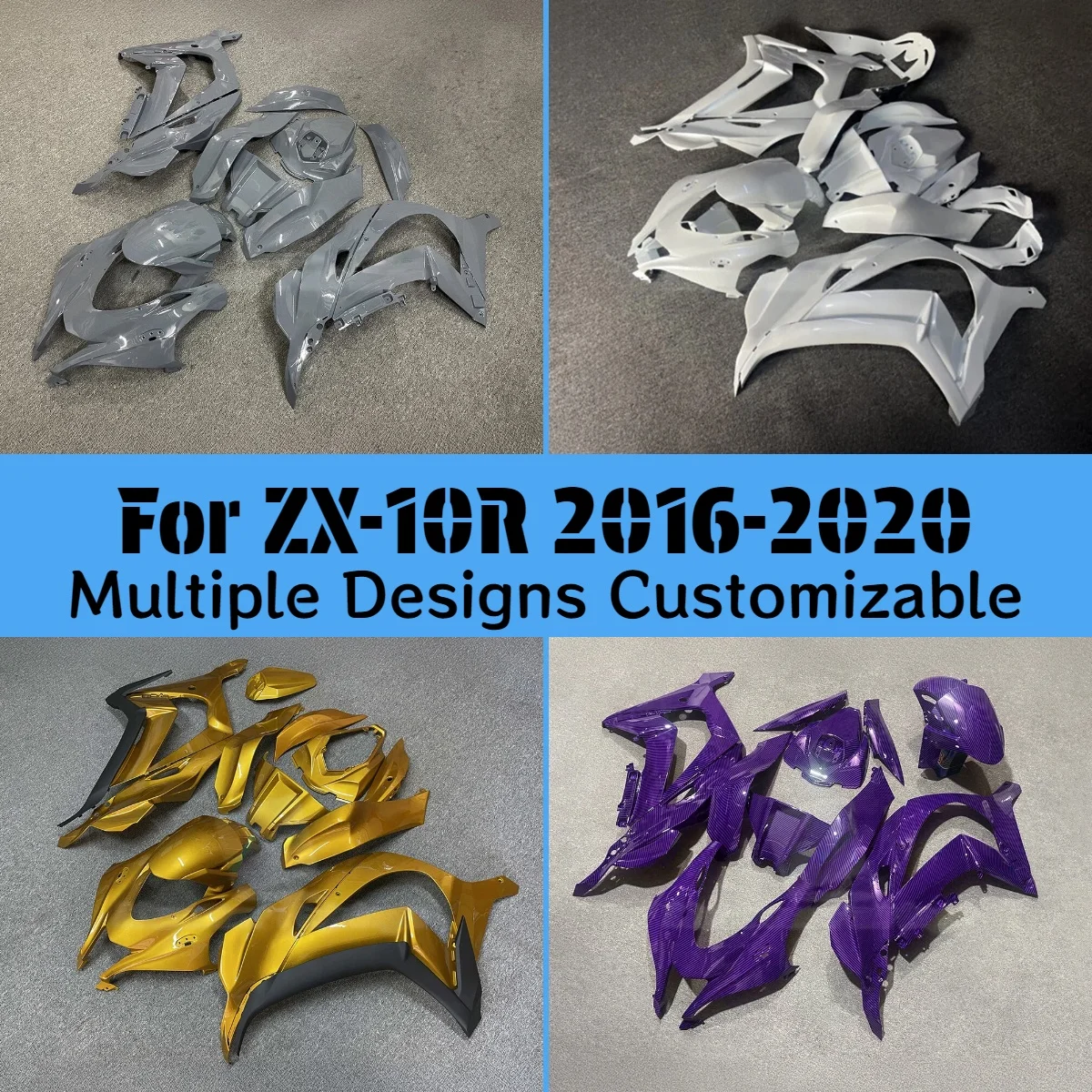 

ZX10R 2016-2020 Motorcycle Fairing Kit for Kawasaki ZX 10R 16-20 Fairings Bodywork Panel Set Fit Customizable