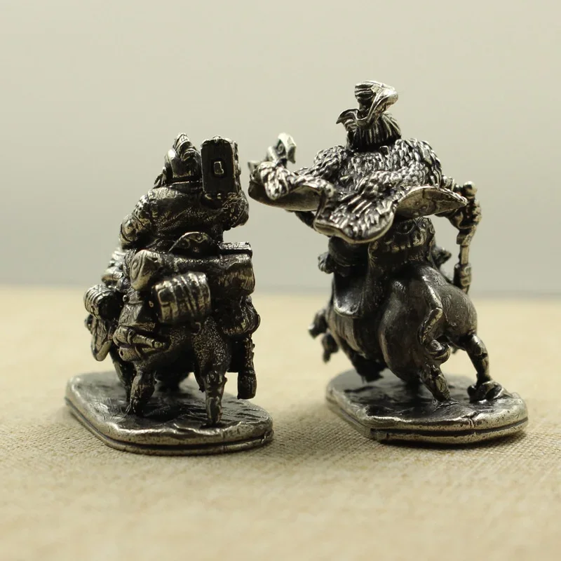 Cartoon Desktop Copper Soldier Decoration Ornaments Retro Dwarf Legionnaire Cavalry Model Figure Toys