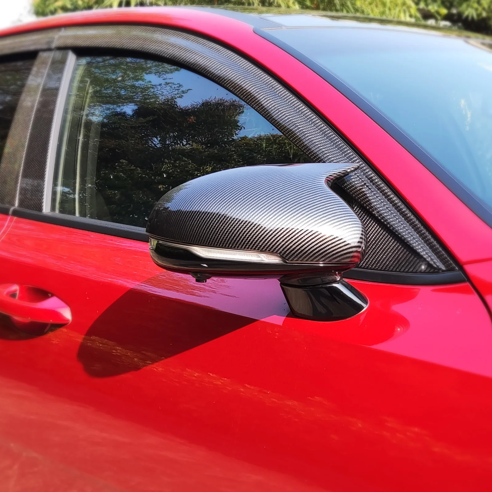 One Pair Carbon Fiber Car Rearview Mirror Cover Side Door Mirror Shell Decoration Trim For KIA Stinger 2018 2019 2020 2021 2022
