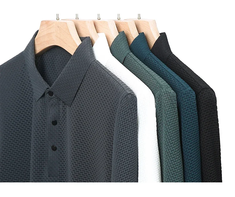 Sommer Neue männer Lop-up Hohl kurzarm Polo-Shirt Eis Seide Marke Kleidung Atmungsaktive Business-Mode T-Shirt männlichen Bis 6XL – Detail 21