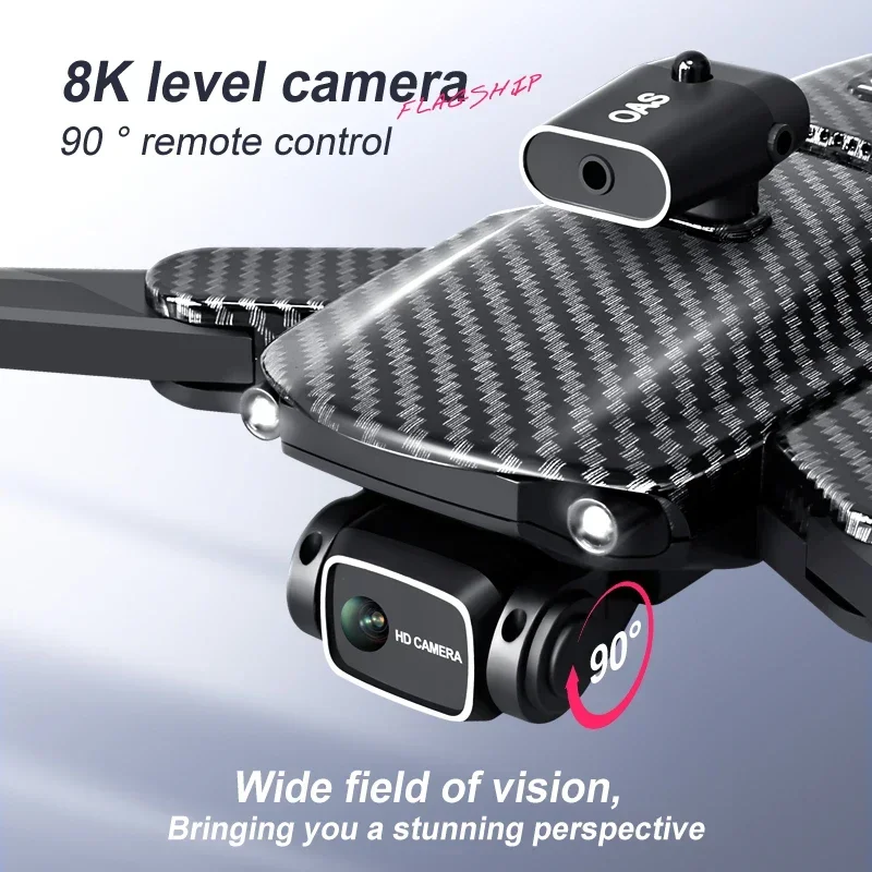 Drone K611 MAX 8K avec caméra pour touristes, sans balais, évitement d'obstacles intelligent, flux optique, positionnement, pliable, télécommande