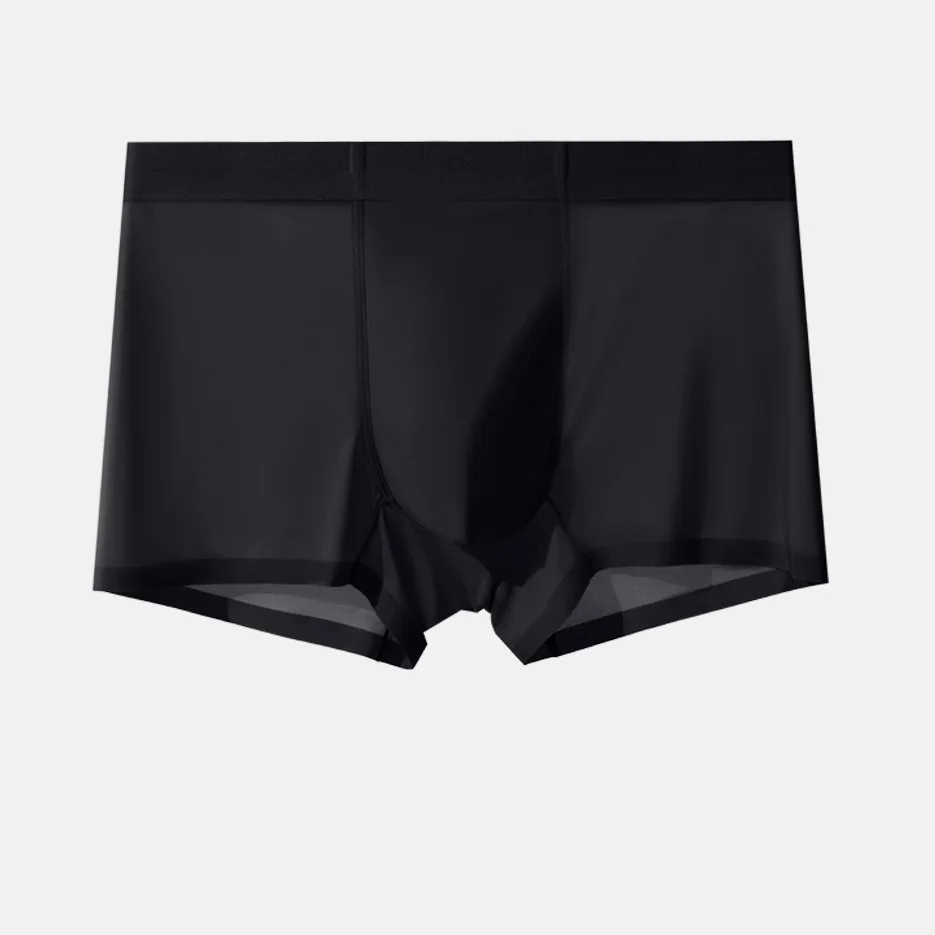 20D Ultra-Dünne Transparente Eisseide Herrenunterwäsche 3A Antibakterielle Atmungsaktive Schnelltrocknende Nahtlose Boxershorts