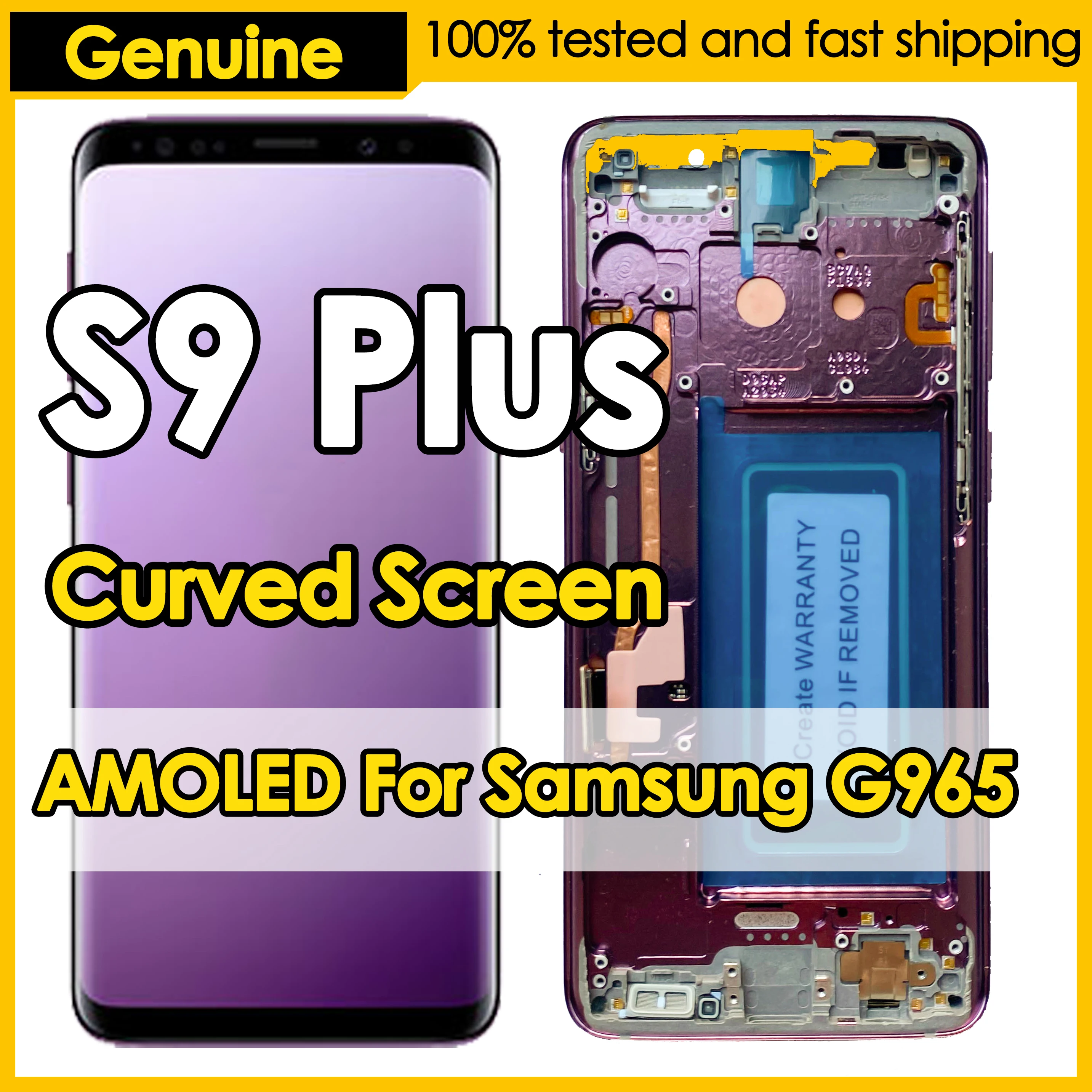 OEM quality AMOLED Display for Samsung Galaxy S9 plus LCD Display Touch Curved Screen Digitizer G965 G965F/DS G965U Replacement