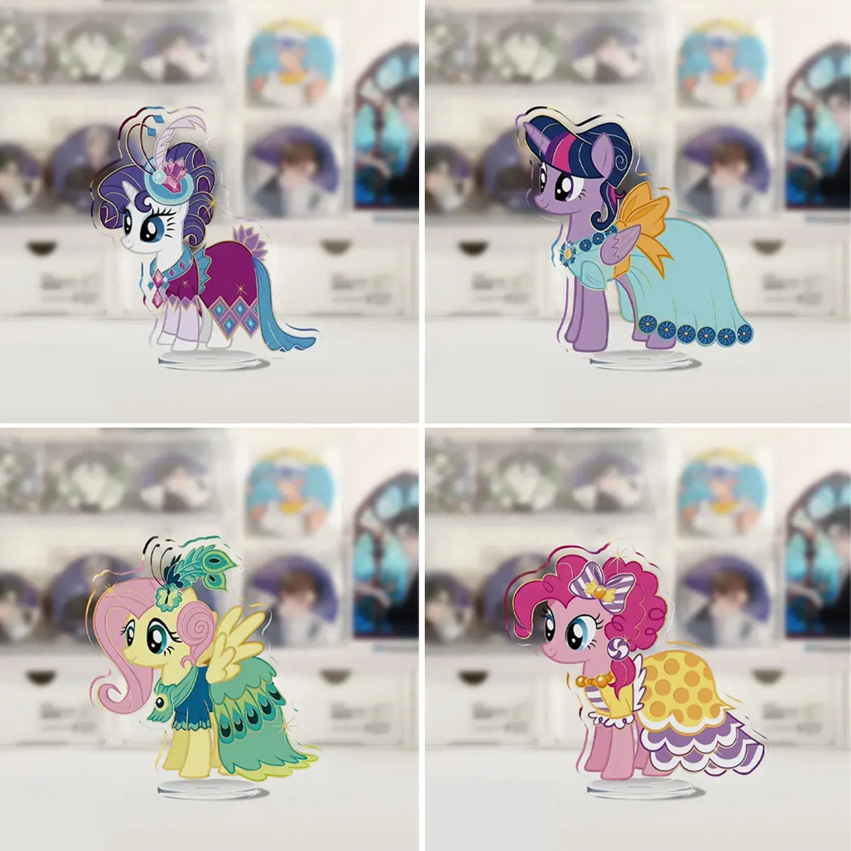 

Anime Peripherals Rainbow Dash Figure Cute Acrylic Stand Pinkie Pie Figurine Standing Plate Twilight Sparkle Decoration Toys