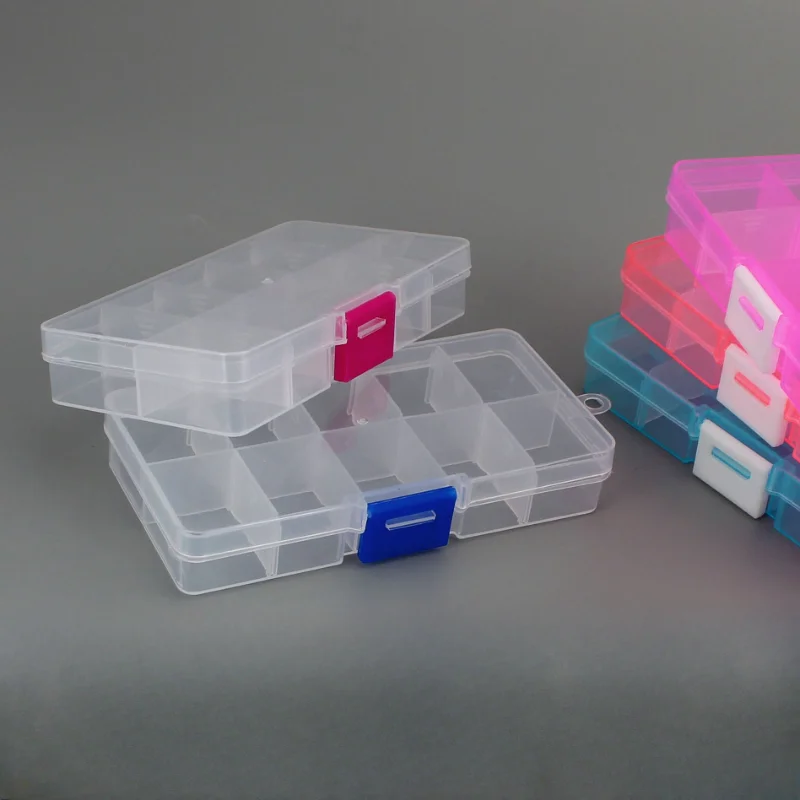 10-cell Detachable Transparent Storage Box 10-cell Plastic Portable Storage Box Sorting Small Tool Parts Box